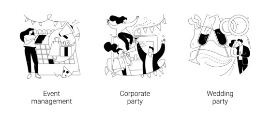 Entertainment service abstract concept vector illustrations.