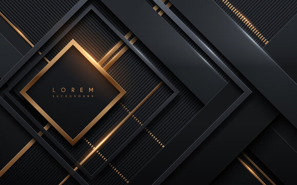 Abstract black and gold geometric shapes luxury background