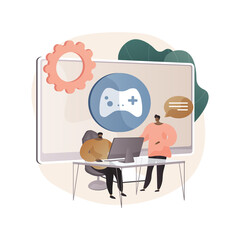 Esports coaching abstract concept vector illustration.