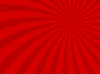 Sunlight spiral rays background. Red swirl focus background. Vector illustration.
