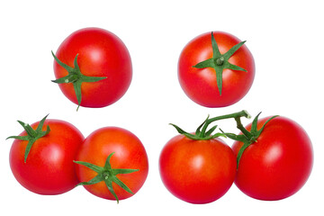 group of grass tomatoes on a white background, isolate