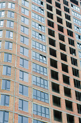 Construction site. Home construction. Concrete structures. Skyscraper. Building a house.