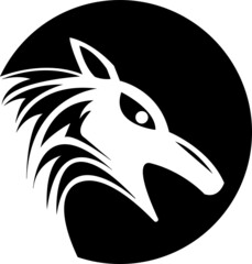 White wolf on black logo