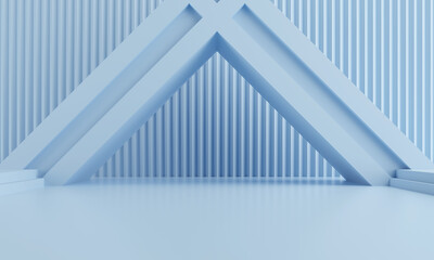 Abstract Modern Architecture Background,Empty blue interior design,3d Modern Rendering.