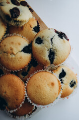 A blueberry muffins for breakfast