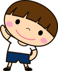 体操をする男の子