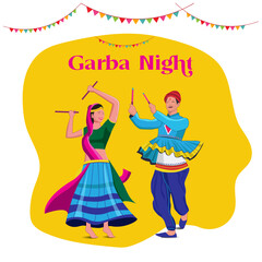 Navratri India Garba Playing Couple
