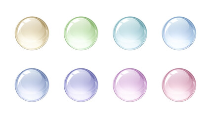 ガラス玉のイラスト素材セット_薄い