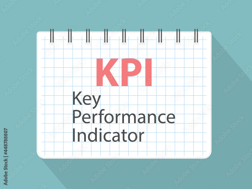 Poster kpi key performance indicator written in notebook- vector illustration