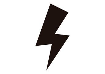 Icono de rayo negro en fondo blanco.