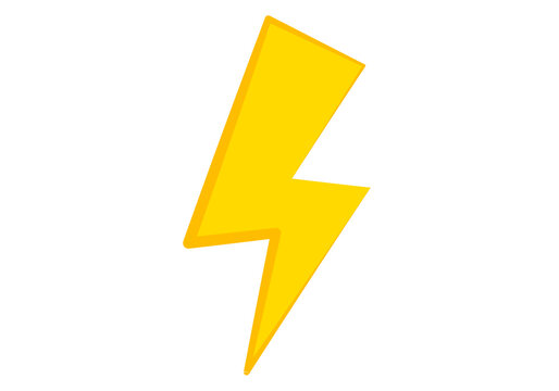 Icono de rayo amarillo en fondo blanco.