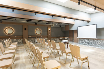 Interior of a empty hotel seminar room
