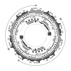 Technologies of the future.Hud Futuristic .Technical drawing.Fantastic circle .Drawing details.Vector illustration.