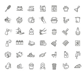 cleaning service concept illustration thin line flat design