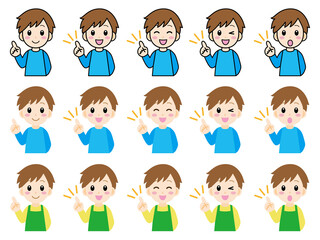 アドバイスする男性のイラスト＿ベクター