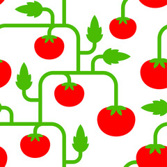 Tomato bush pattern seamless. Tomatos background. vector texture