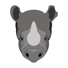 head of a rhinoceros on a white background. maybe for a logo