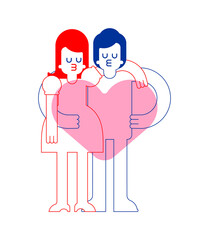 Couple in love. Feeling Love. vector illustration