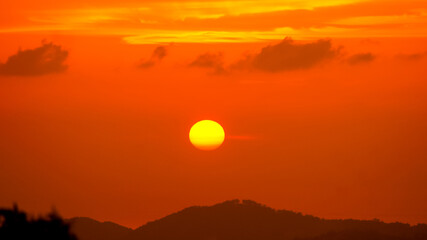 sunset over the mountains
