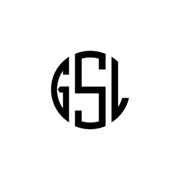 GSL letter logo design. GSL letter in circle shape. GSL Creative three letter logo. Logo with three letters. GSL circle logo. GSL letter vector design logo 
