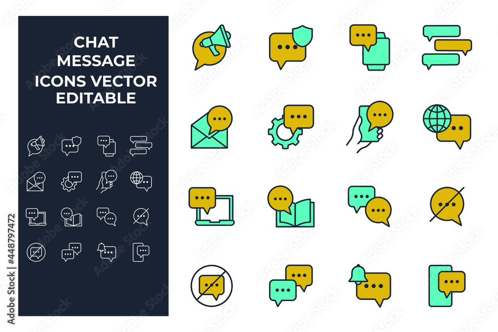 Poster set of chat and message elements symbol template for graphic and web design collection logo vector i