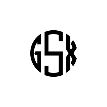 GSX letter logo design. GSX letter in circle shape. GSX Creative three letter logo. Logo with three letters. GSX circle logo. GSX letter vector design logo 