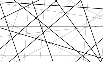 Abstract white background with random black lines