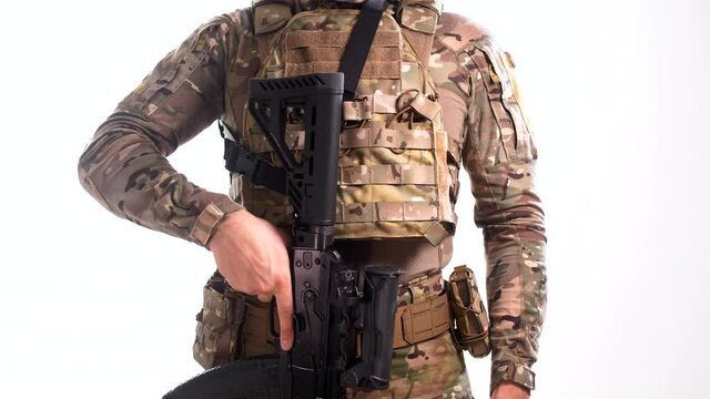 Special Forces scout withcombat rifle