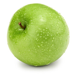 single green apple isolated on white background. clipping path