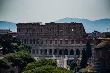 Fototapeta na wymiar panoramica del colosseo Romano detto anche Anfiteatro Flavio