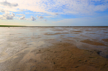 The Wadden Sea National Park near the Peninsula Nordstrand in Germany, Europe