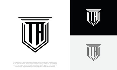 Initials TA logo design. Luxury shield letter logo design.