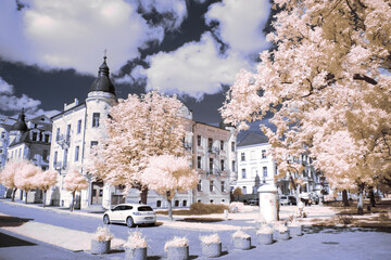 infrared photography - surreal ir photo of landscape with trees under cloudy sky - the art of our...