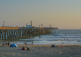 The Pismo Beach Pier on the Pacific Ocean in Pismo Beach, San Luis Obispo County, California