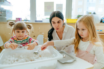 Learning play activities in kindergarten or daycare centre