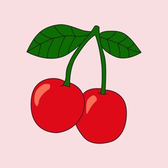 Hand drawn cherry vector design