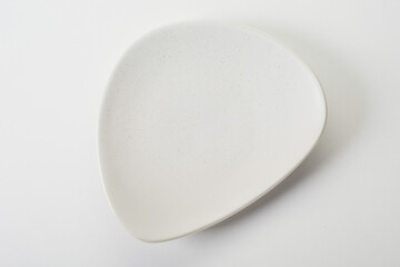 Tri oval shaped white serving plate
