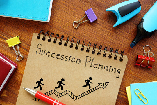 Succession Planning is shown on the business photo using the text