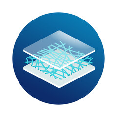Nanofiber 3D icon - textile with nano structure - obrazy, fototapety, plakaty