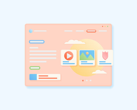 Web page interface design. Web design and web development concept. User interface optimization. Vector illustration. 