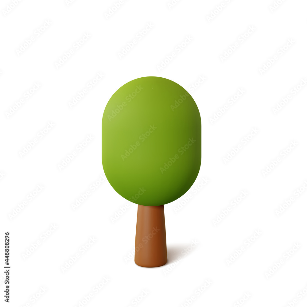 Poster tree isolated on a white background. 3d rendering vector illustration