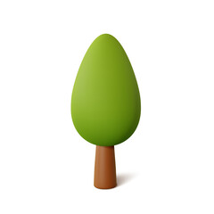 Tree isolated on a white background. 3d rendering vector illustration