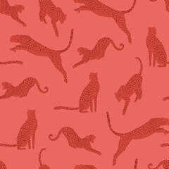 Rust cheetah repeat pattern tropical animal print