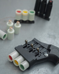 Starting device of hunter signals. Manual signal rocket launcher. Color signals.