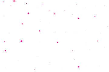 Fototapeta na wymiar Salmon Stars Festive. Rose Confetti Wallpaper. Coral Falling Holiday. Celebration Space. Pink Glitter Design. Sparkling Poster. Texture Banner. Universe Invitation.