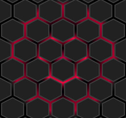 
Geometric hexagonal pattern seamless background, neon glowing