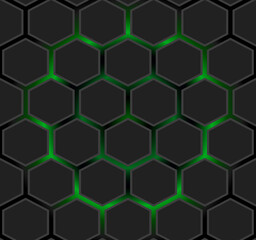 Geometric hexagonal pattern, glowing abstraction