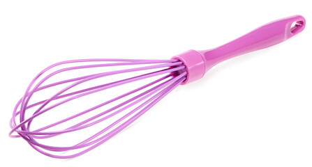 violet balloon whisk for mixing for cooking. clipping path