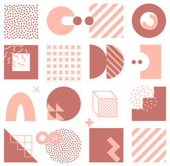 Seamless pattern with bright bold geometric shapes. Colorful abstract background. Vector illustration.