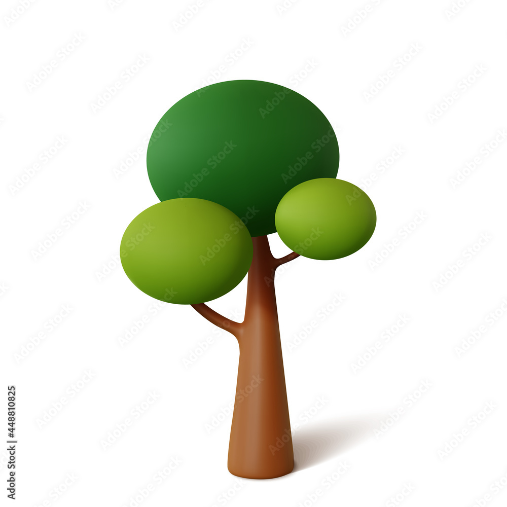 Aufkleber tree isolated on a white background. 3d rendering vector illustration